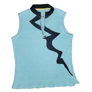 Jamie Sadock Women's Sleeveless Top Aqua Black Size M no size see mesurements